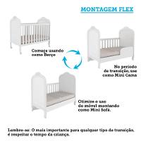 Quarto de Bebê Completo com Berço Mini Cama  e Cômoda 100 MDF com Janela Elô New Móveis Peroba - 5