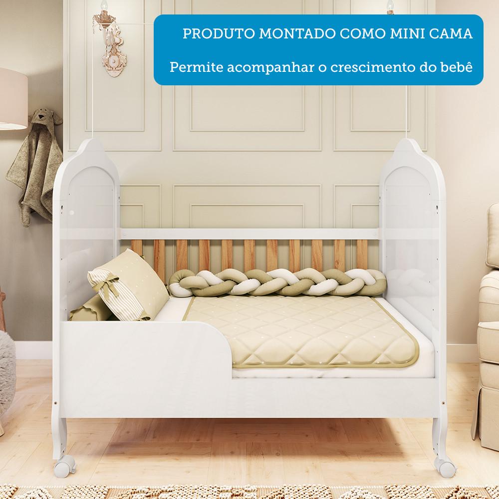 Quarto de Bebê Completo com Berço Mini Cama  e Cômoda 100 MDF com Janela Elô New Móveis Peroba - 5