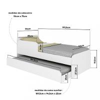 Bicama Infantil Solteiro com Proteção Lateral Caracol Movelbras - 3