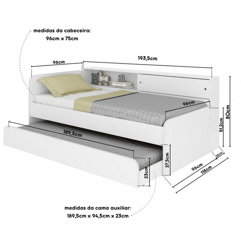 Bicama Infantil Solteiro com Módulo Lateral Caracol Movelbras - 3