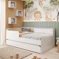 Bicama Infantil Solteiro com Módulo e Proteção Lateral Caracol Movelbras - 1