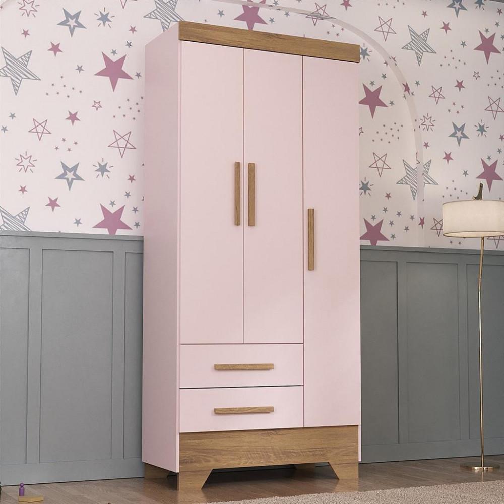 Guarda Roupa Infantil 3 Portas 2 Gavetas Catavento Rodial - 1