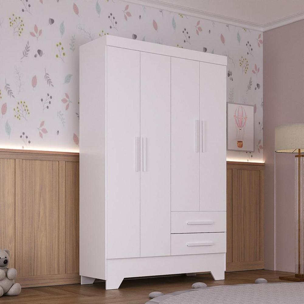 Guarda Roupa Infantil 4 Portas 2 Gavetas Catavento Rodial - 1