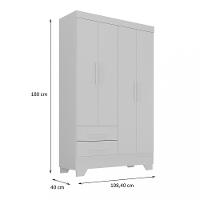 Guarda Roupa Infantil 4 Portas 2 Gavetas Catavento Rodial - 4