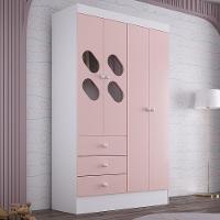 Guarda Roupa Infantil 4 Portas com Janela 2 Gavetas Maya Rodial - 1