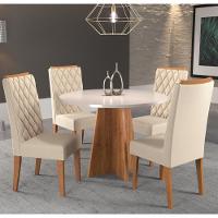 Conjunto Sala de Jantar Mesa 90cm Celeste 4 Cadeiras Iza Viero - 1
