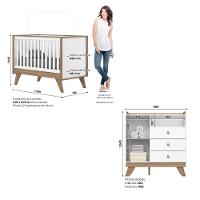 Quarto de Bebê com Cômoda 3 Gavetas e Berço 3 em 1 Lola Henn - 4