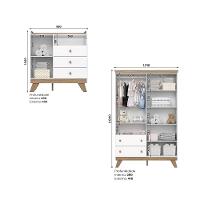 Quarto de Bebê com Guarda Roupa 4 Portas e Cômoda 3 Gavetas Lola Henn - 3