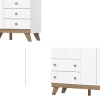 Quarto de Bebê com Guarda Roupa 4 Portas e Cômoda 3 Gavetas Lola Henn - 4