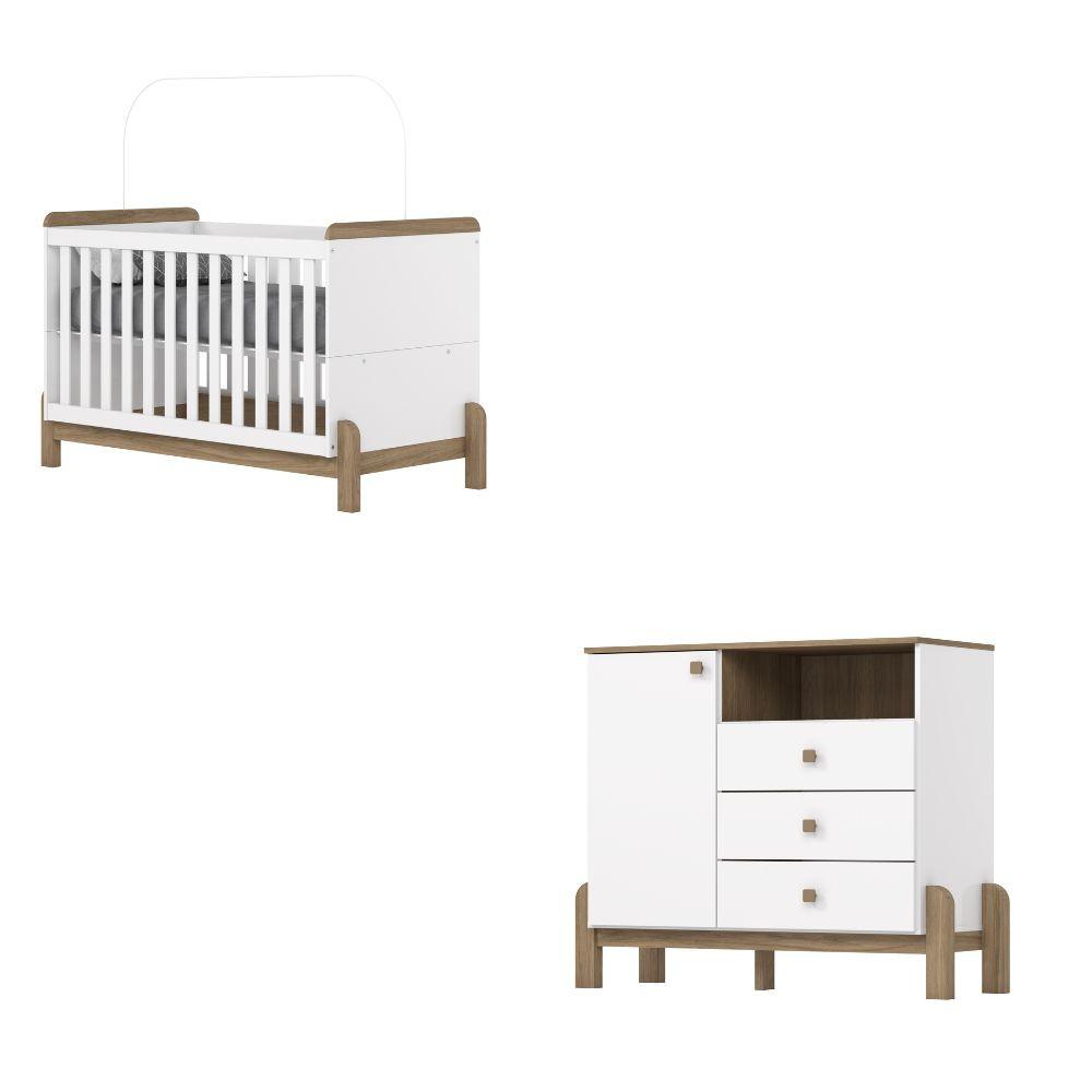 Quarto de Bebê Berço 2 em 1 e Cômoda 4 Gavetas Ternura Henn - 2