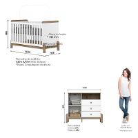 Quarto de Bebê Berço 2 em 1 e Cômoda 4 Gavetas Ternura Henn - 6