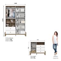 Quarto de Bebê Guarda Roupa 4 Portas e Cômoda Ternura Henn