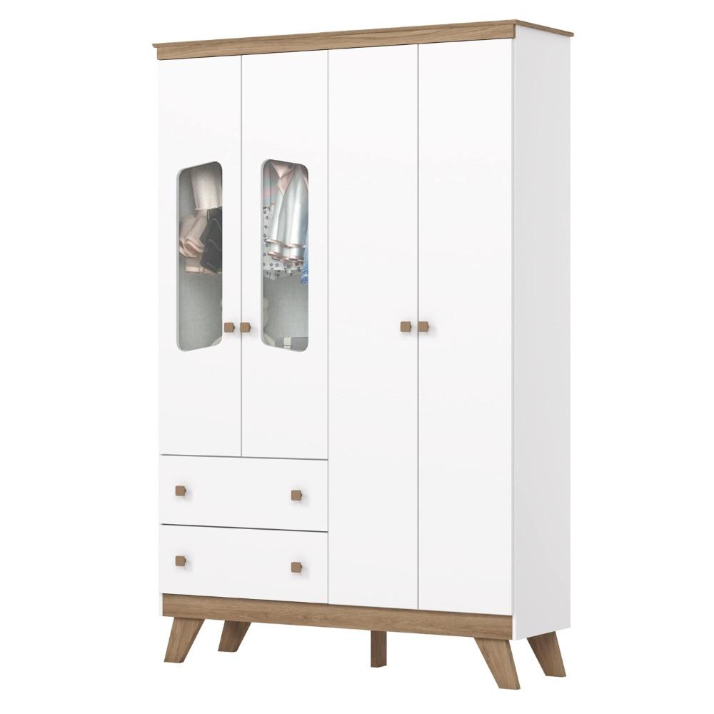 Guarda Roupa Infantil 4 Portas 2 Gavetas com Pés Lola Henn - 2