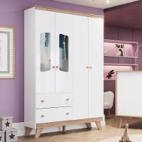 Guarda Roupa Infantil 4 Portas 2 Gavetas com Pés Lola Henn - 1