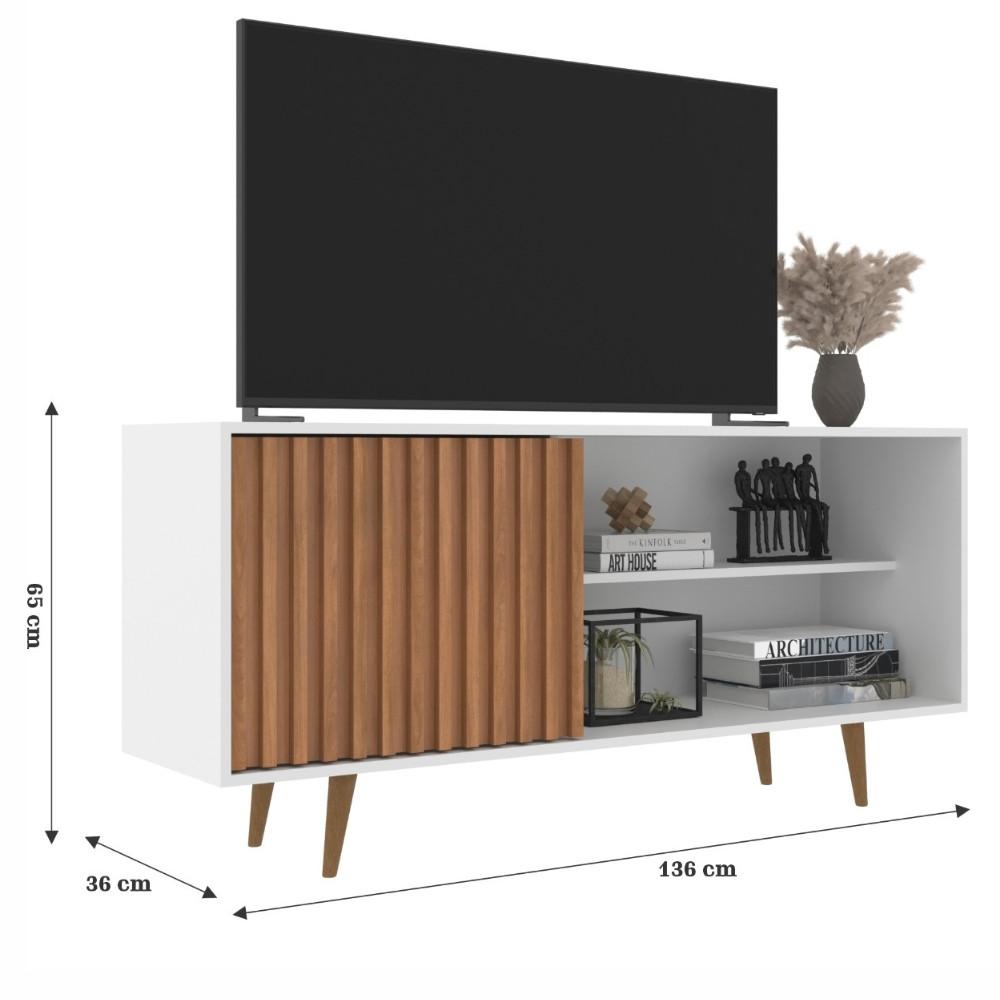 Rack Ripado para TV até 55 Polegadas 1 Porta com Pés San Diego J Carvalho - 4