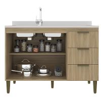 Balcão 2 Portas 3 Gavetas 120cm Sem Tampo Ana J Carvalho - 3