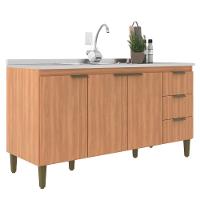 Balcão 3 Portas 3 Gavetas 160cm Sem Tampo Sara J Carvalho - 2