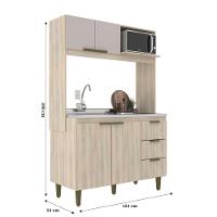 Cozinha Compacta 4 Portas 3 Gavetas Sofia J Carvalho - 4