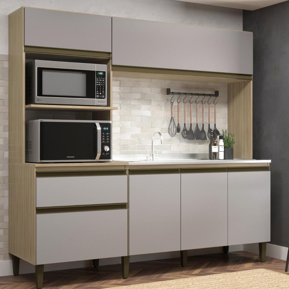 Cozinha Compacta 6 Portas 1 Gaveta Vitoria J Carvalho - 1