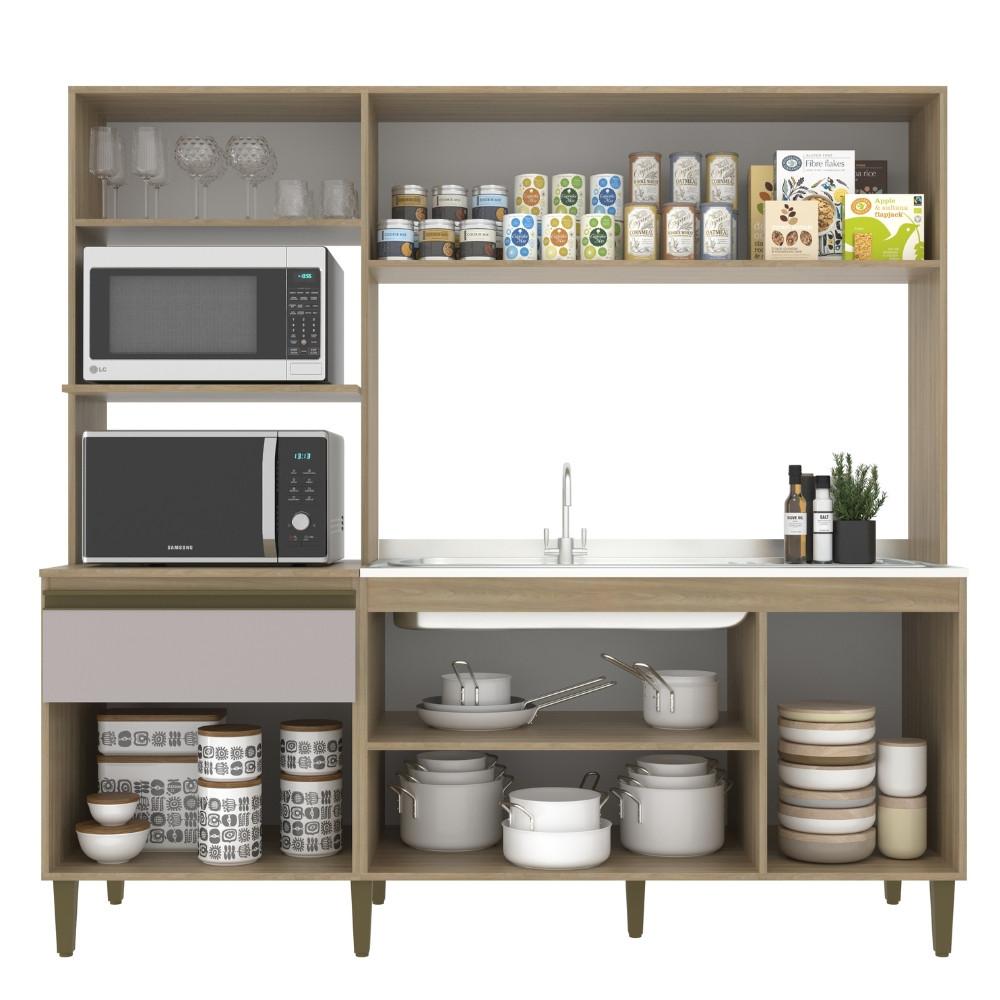 Cozinha Compacta 6 Portas 1 Gaveta Vitoria J Carvalho - 3