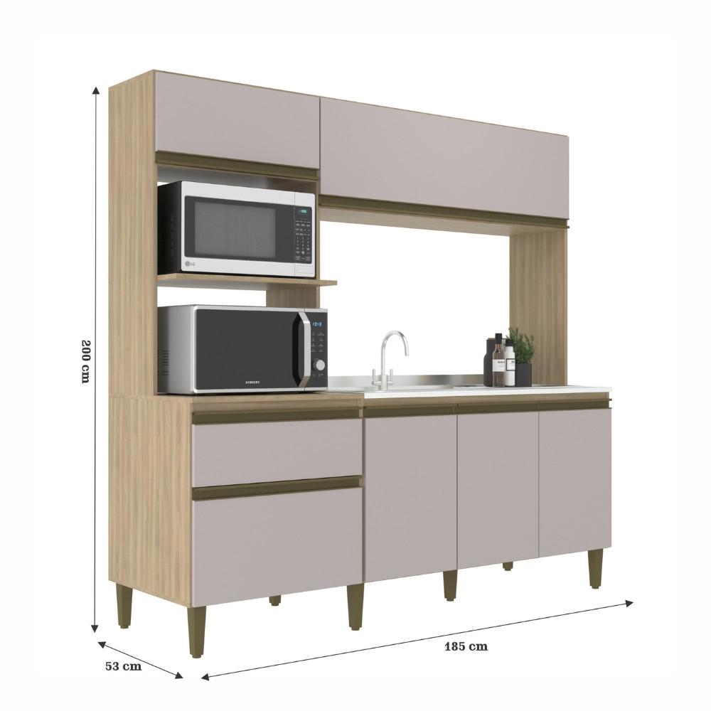 Cozinha Compacta 6 Portas 1 Gaveta Vitoria J Carvalho - 4