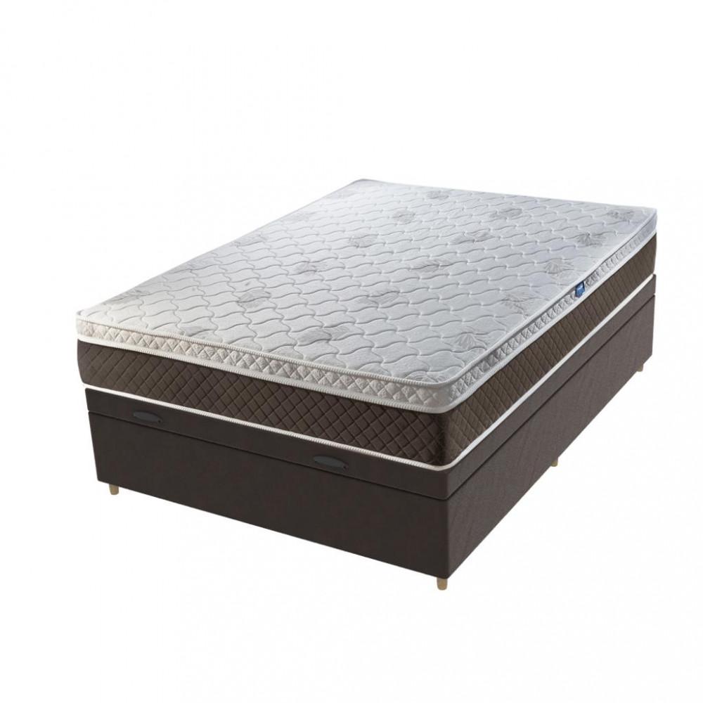 Cama Box Baú Casal 138cm Molas Ensacadas  Euro Suede Genebra Umaflex JSW - 2