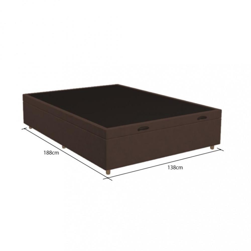 Cama Box Baú Casal 138cm Molas Ensacadas  Euro Suede Genebra Umaflex JSW - 5