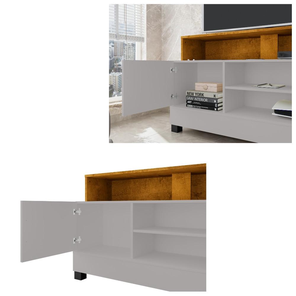 Rack para TV até 48 Polegadas 1 Porta com Pés de Madeira Pipa Bechara - 3