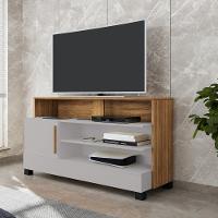 Rack para TV até 48 Polegadas 1 Porta com Pés de Madeira Pipa Bechara - 1