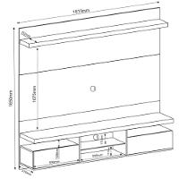 Painel para TV até 55 Polegadas com Espelho 2 Portas Brescia Viero - 3
