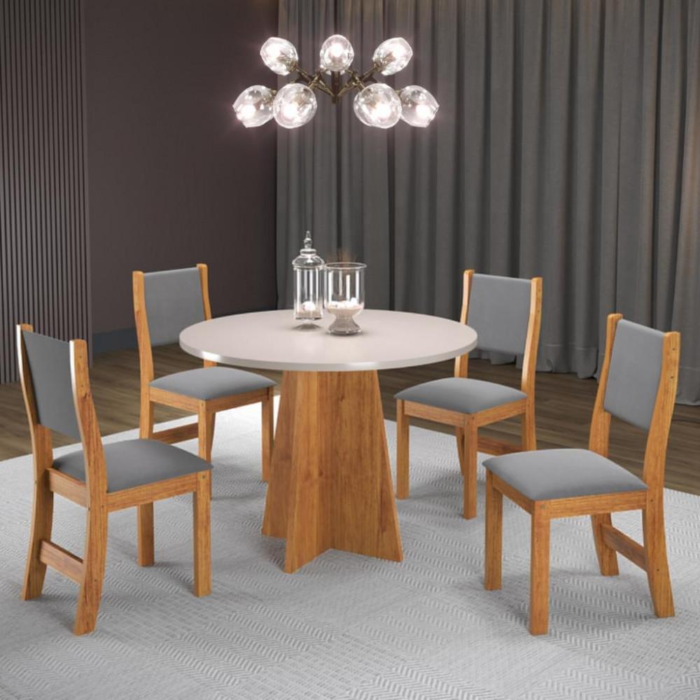 Conjunto Sala de Jantar Mesa Mirna 4 Cadeiras Sol Viero - 1
