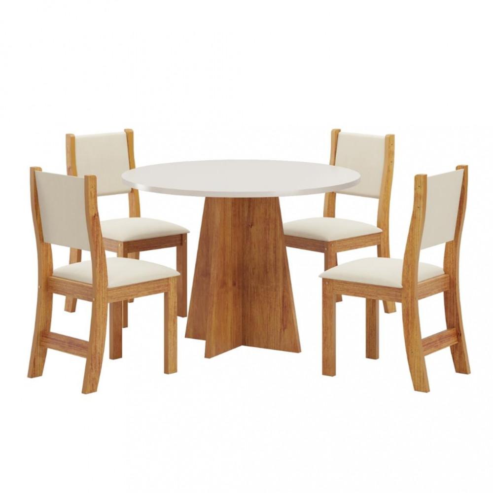 Conjunto Sala de Jantar Mesa Mirna 4 Cadeiras Sol Viero - 2