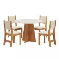 Conjunto Sala de Jantar Mesa Mirna 4 Cadeiras Sol Viero - 2