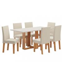 Conjunto Sala de Jantar Virtude 6 Cadeiras Venus Viero - 2