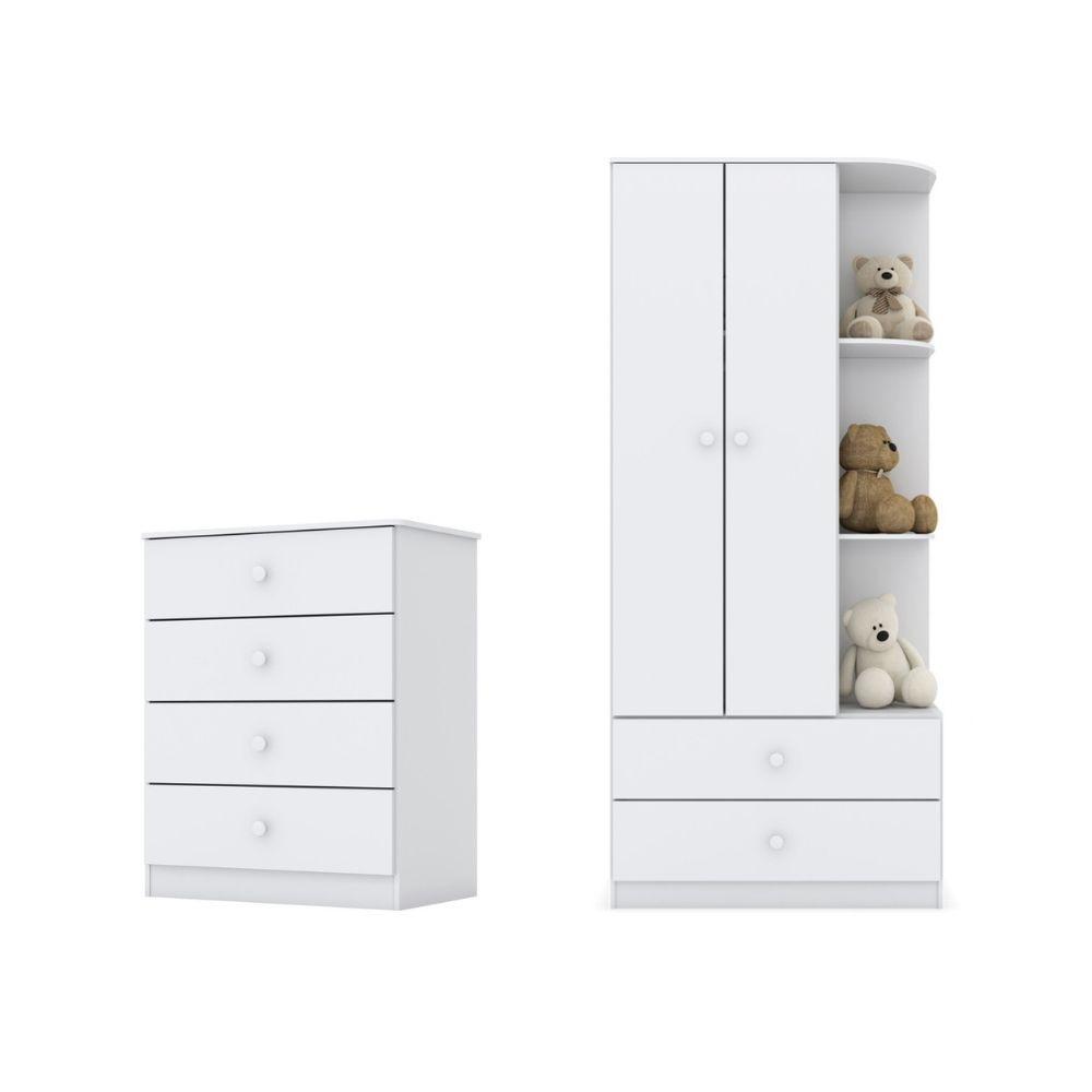 Quarto de Bebê com Guarda Roupa e Cômoda Labirinto Henn - 2