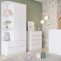 Quarto de Bebê com Guarda Roupa e Cômoda Labirinto Henn - 1