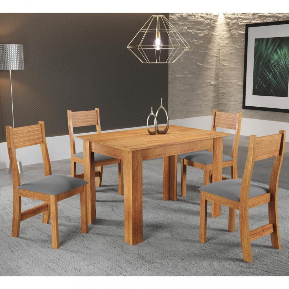 Conjunto Sala de Jantar Mayla 4 Cadeiras Brisa Viero - 1