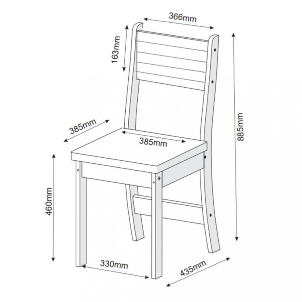 Conjunto Sala de Jantar Mayla 4 Cadeiras Brisa Viero - 3