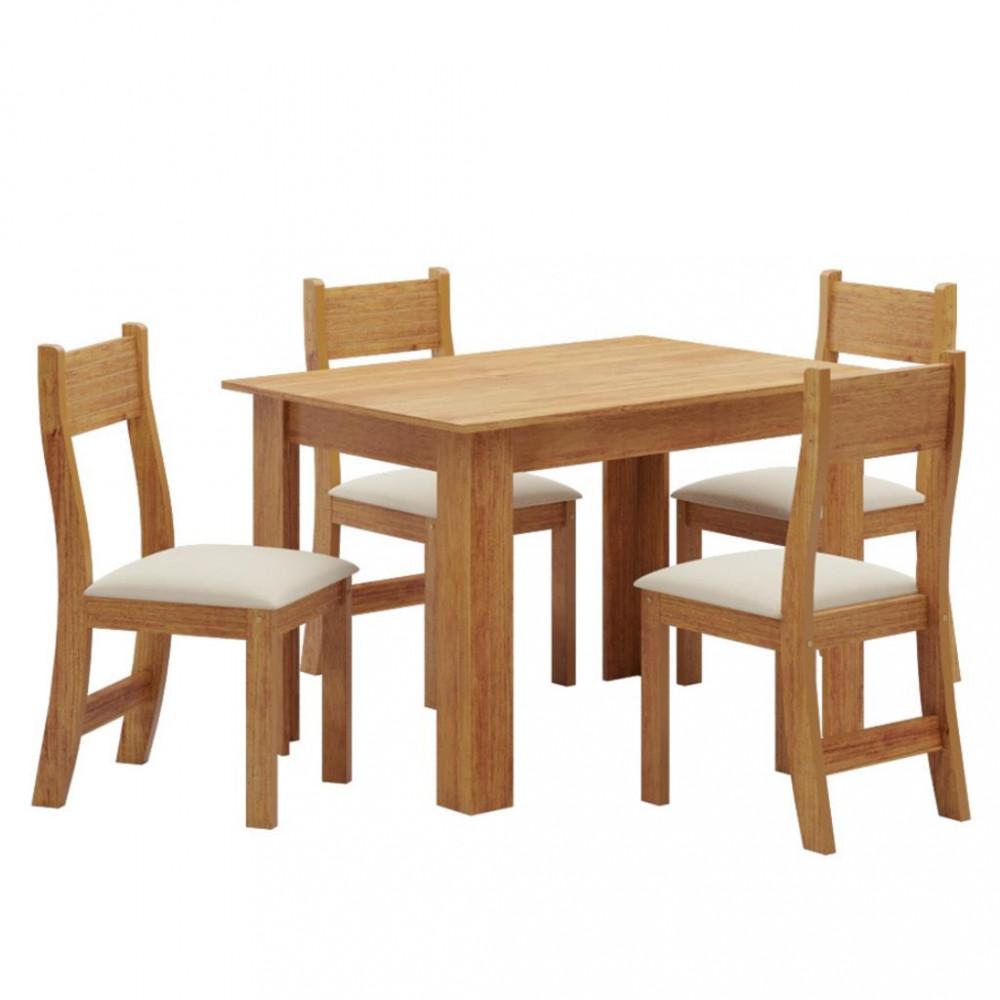 Conjunto Sala de Jantar Mayla 4 Cadeiras Brisa Viero - 2
