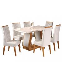 Conjunto Sala de Jantar Mesa Shakira 6 Cadeiras Cristal Viero - 2