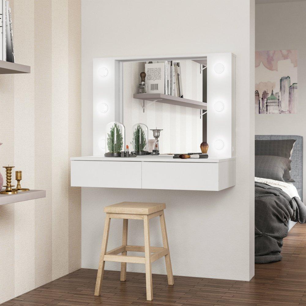 Penteadeira Camarim com Espelho 2 Gaveta Arujá Politorno - 1