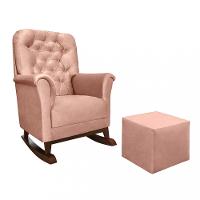 Poltrona de Amamentação Agatha Canoa com Puff Veludo Phoenix Baby - 2