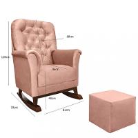 Poltrona de Amamentação Agatha Canoa com Puff Veludo Phoenix Baby - 3