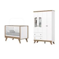 Quarto de Bebê com Guarda Roupa 4 Portas e Berço 3 em 1 Lola Henn - 2