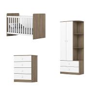 Quarto de Bebê Completo com Guarda Roupa 2 Portas Cômoda 4 Gavetas e Berço Labirinto Henn - 2