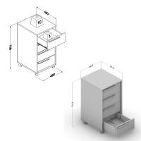 Gaveteiro 4 Gavetas Maia Politorno