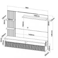 Painel Ripado para TV até 65 Polegadas 1 Porta Bueno Viero - 3