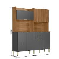 Cozinha Compacta 7 Portas 2 Gavetas com Tampo Pitaya Demóbile