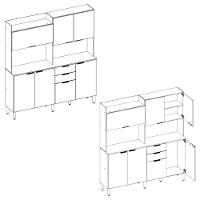 Cozinha Compacta 7 Portas 2 Gavetas com Tampo Pitaya Demóbile - 6