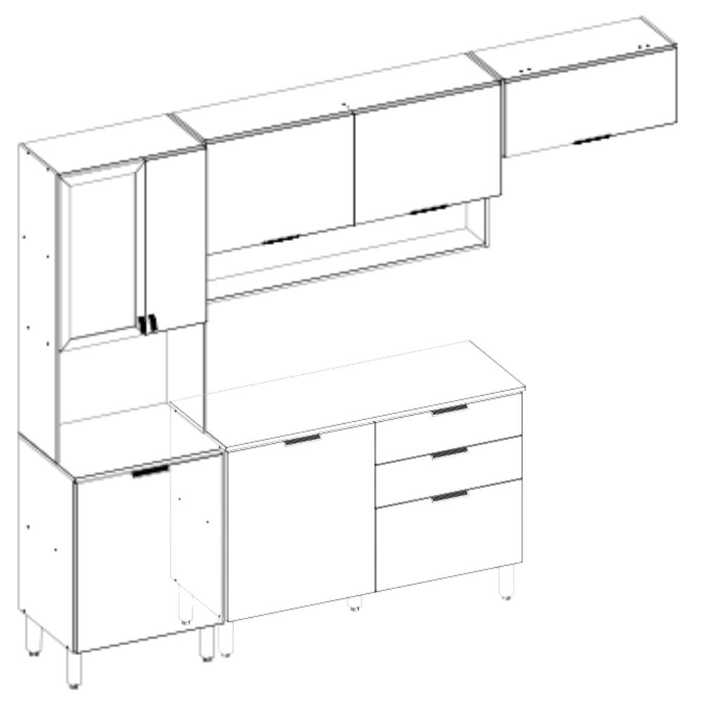 Cozinha Modulada 4 Peças com Tampo e Vidro Alba Demóbile - 8